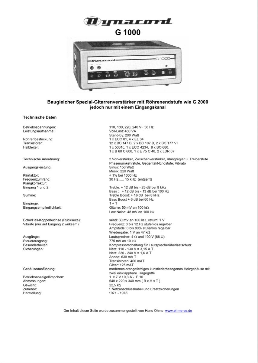 Dynacord Amplificatori: Dynacord G1000 mit Box – Usato da Flawil venduto da lopi01 9