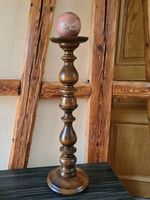 Antiker XXL Kerzenständer Holz handgedrechselt 71 cm hoch