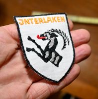 VINTAGE Badge INTERLAKEN nos ST. GALLER STICKEREI steinbock