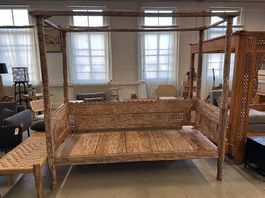 Rustikales Himmelbett-Sofa Teakholz Shabby Chic