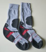 Grau/schwarze, wadenhohe Damen Wandersocken, Gr. 40-42