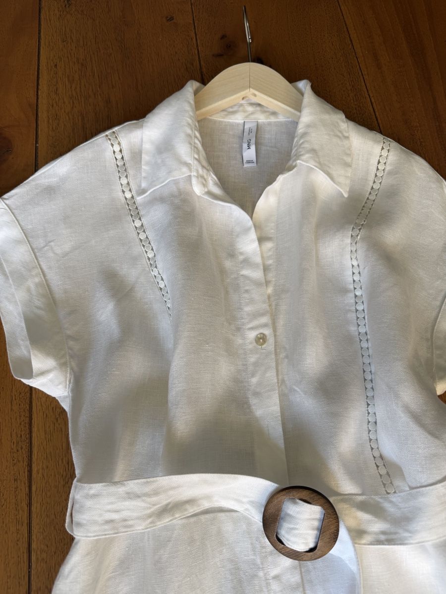 Mango Vestiti: Abito Mango bianco in lino nuovo – Nuovo (secondo la descrizione) da Cademario venduto da Iby_30 2