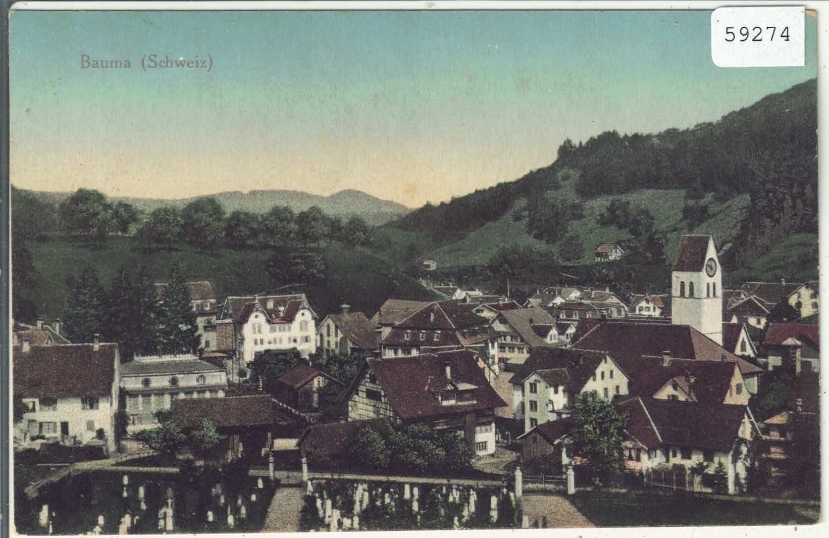 Cartoline postali: Bauma - Dorfansicht mit Kirche – Usato da Ettingen venduto da Kartenplanet