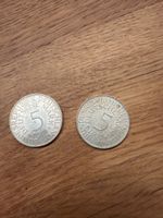 2 x 5 Deutsche Mark Silbermünzen, Jahrgang 1972/1974 G