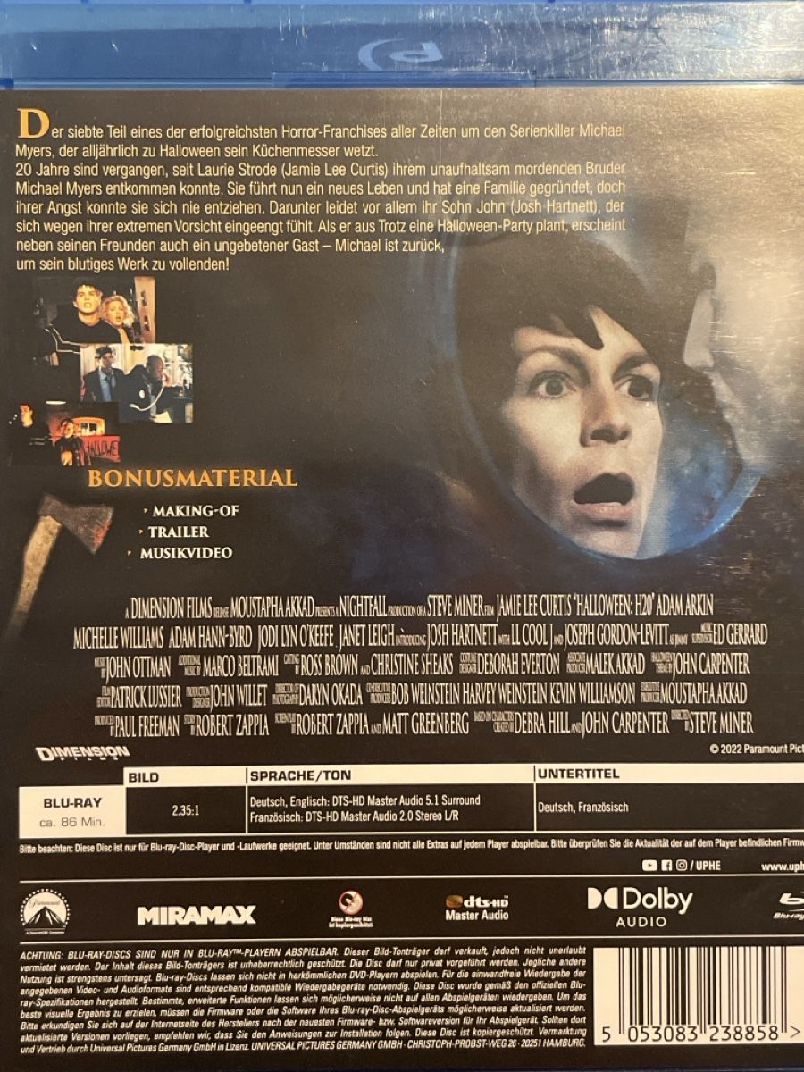 Tutti i DVDs: Halloween H20  (1998) – Nuovo (secondo la descrizione) da Waldenburg venduto da Gonzo8 1