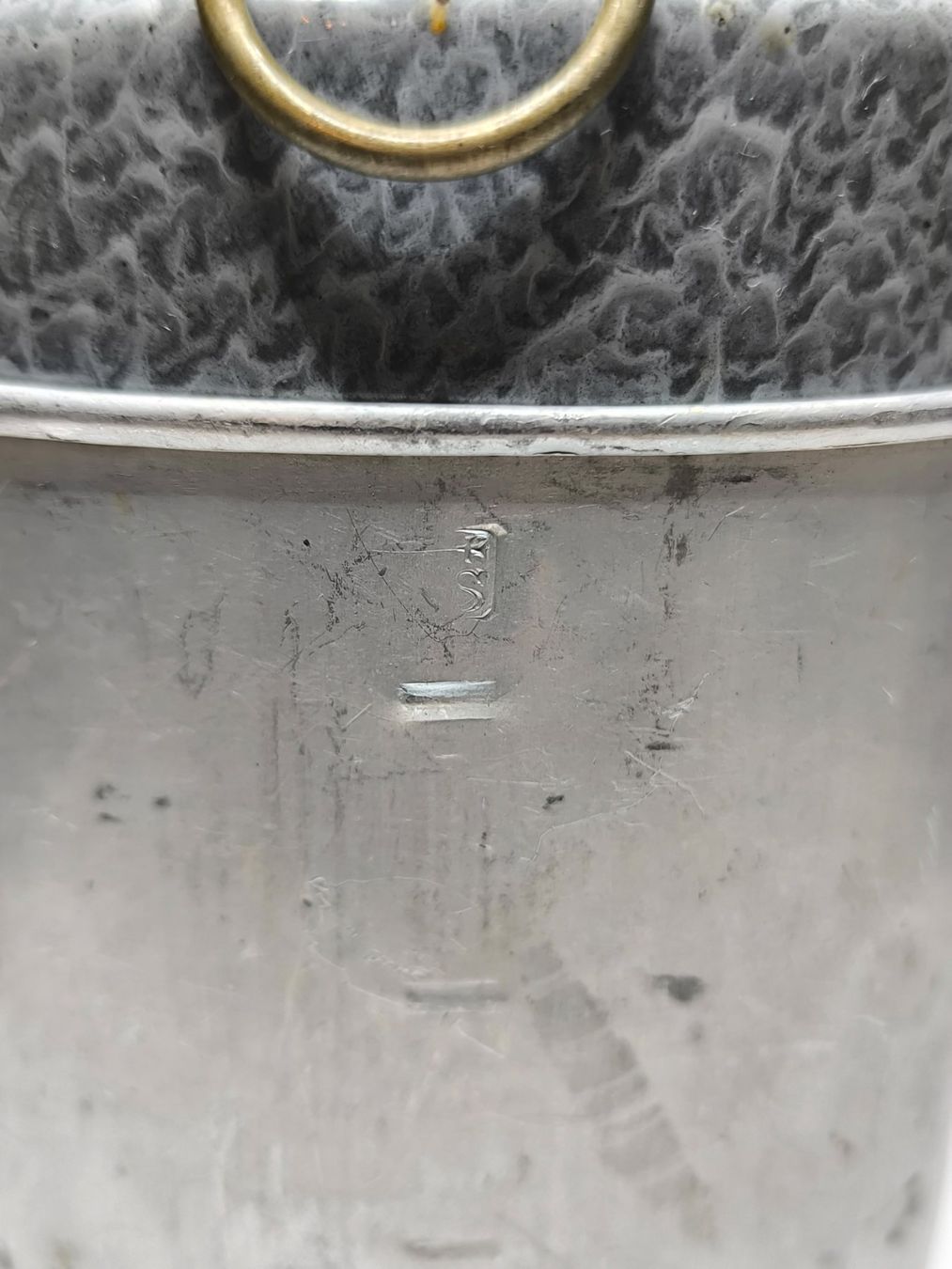 Schweizer Armee Bottiglie: Feldflasche Emaille 1929 mit Kaduceus-Stempel – Usato da Boniswil venduto da ilk_qkq5 6