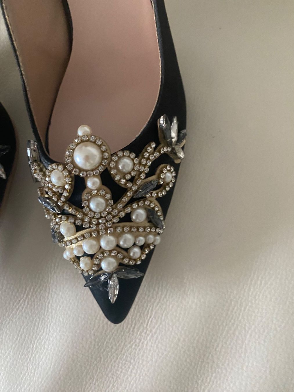 Damenschuhe: edle/stylische High Heels mit Perlen, 38 – Neu und originalverpackt aus Winkel von ferrari2022 3