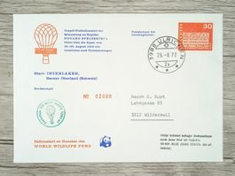 TR13 Enveloppe + Timbre Suisse 1972 Ballon Theme
