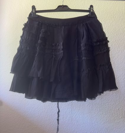 Dolce & Gabbana Black Ruffle Skirt Size 44 Silk Blend 51