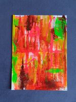 Abstraktes Bild Acryl auf Papier bunte Farben dynamisch