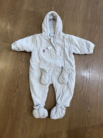 Baby Schneeanzug Ebi & Ebi beige Grösse 74 mit Zubehör