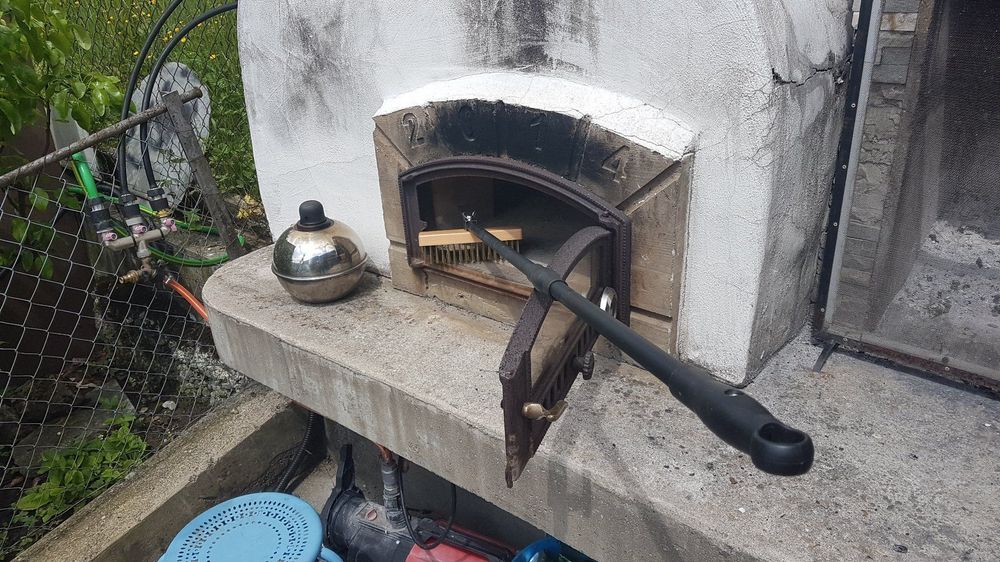 Pizzaofen-Bürste Mit Messingborsten & Edelstahlschaber - 53,5cm Profi-Reiniger Für Pizzaöfen Und Grills