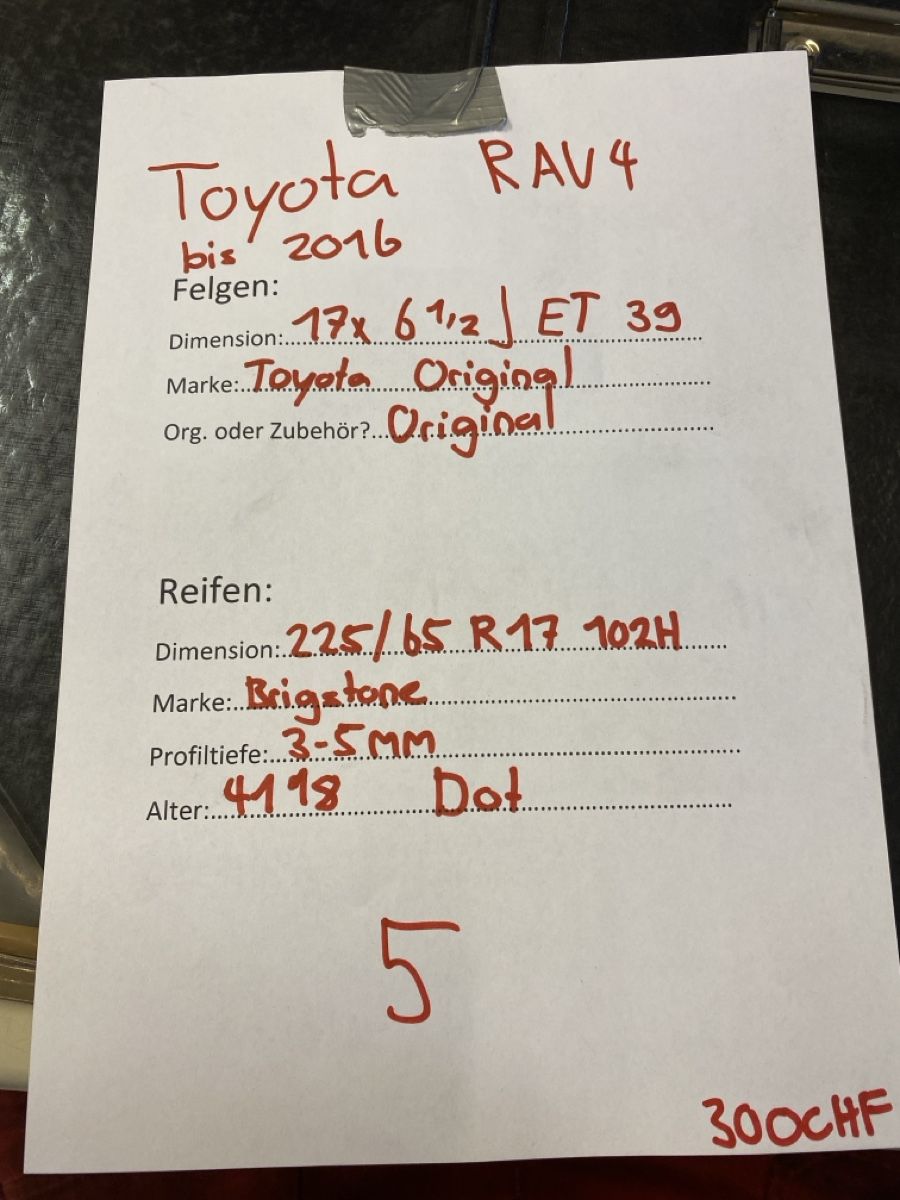 Pneumatici & Ruote complete: Kompletträder Toyota RAV 4 bis 2016 – Usato da Altdorf UR venduto da speedrs9 7