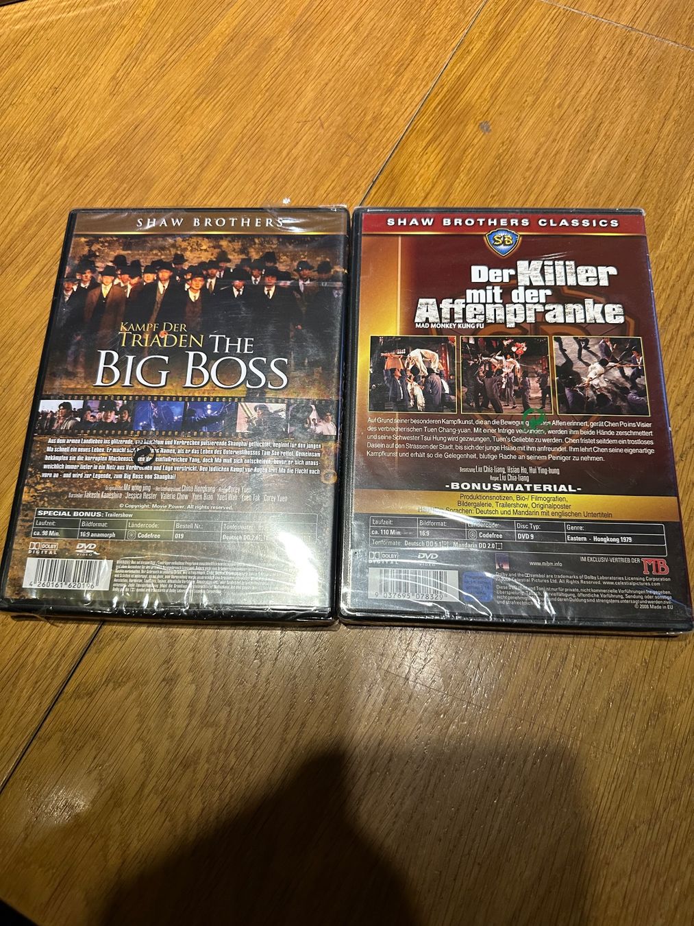 Tutti i DVDs: Der Big Boss, der Killer mit der Affenpranke Shaw Brothers – Nuovo e nell'imballaggio originale da Benken ZH venduto da Audi-erich 1