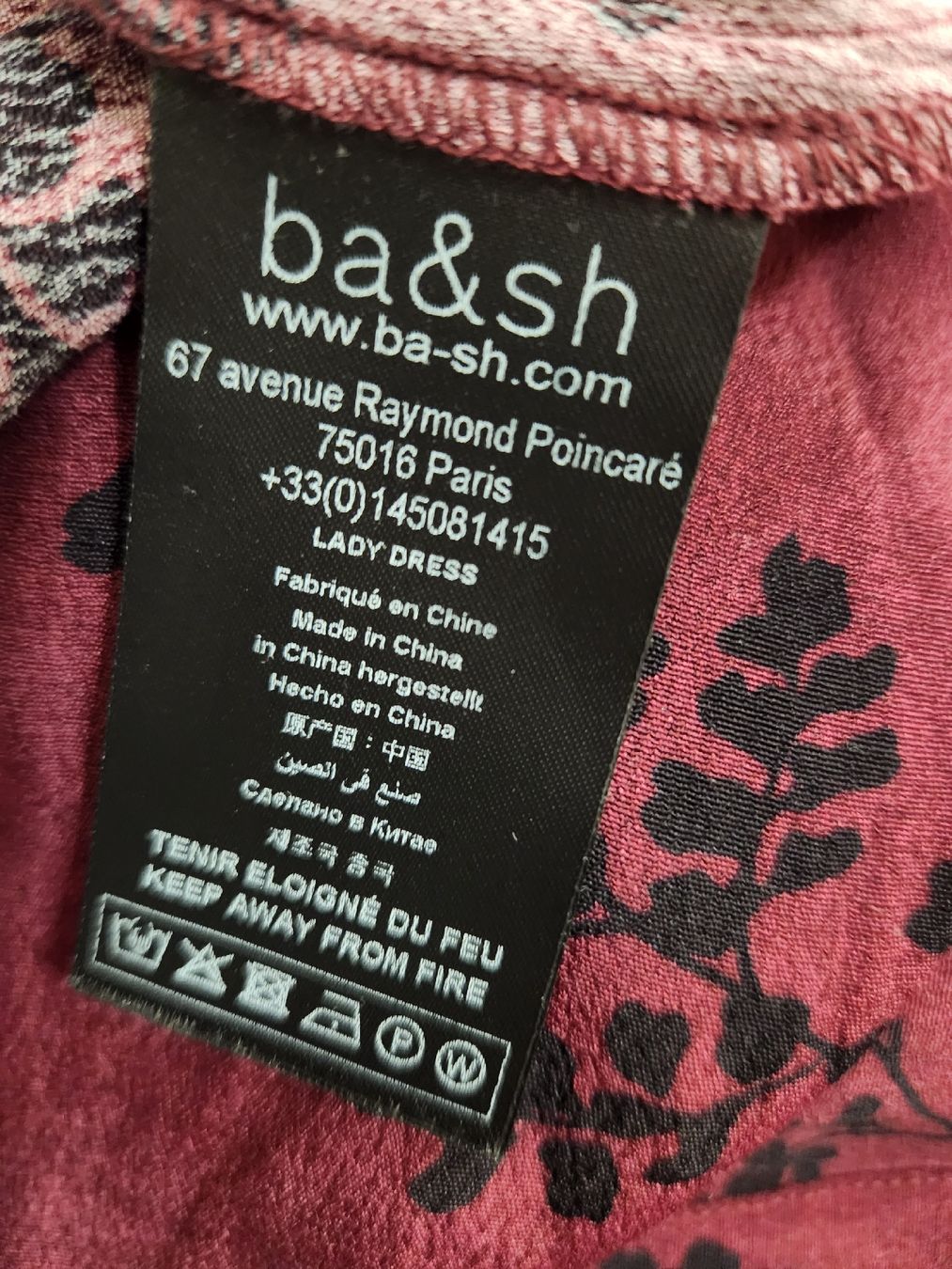Ba&Sh Vestiti: Robe Ba&sh imprimée bordeaux taille 1( S/M) – Usato da Niedergösgen venduto da Eva2410 6