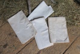 4 antike Leinentücher, Laken , Nähen Stoff
