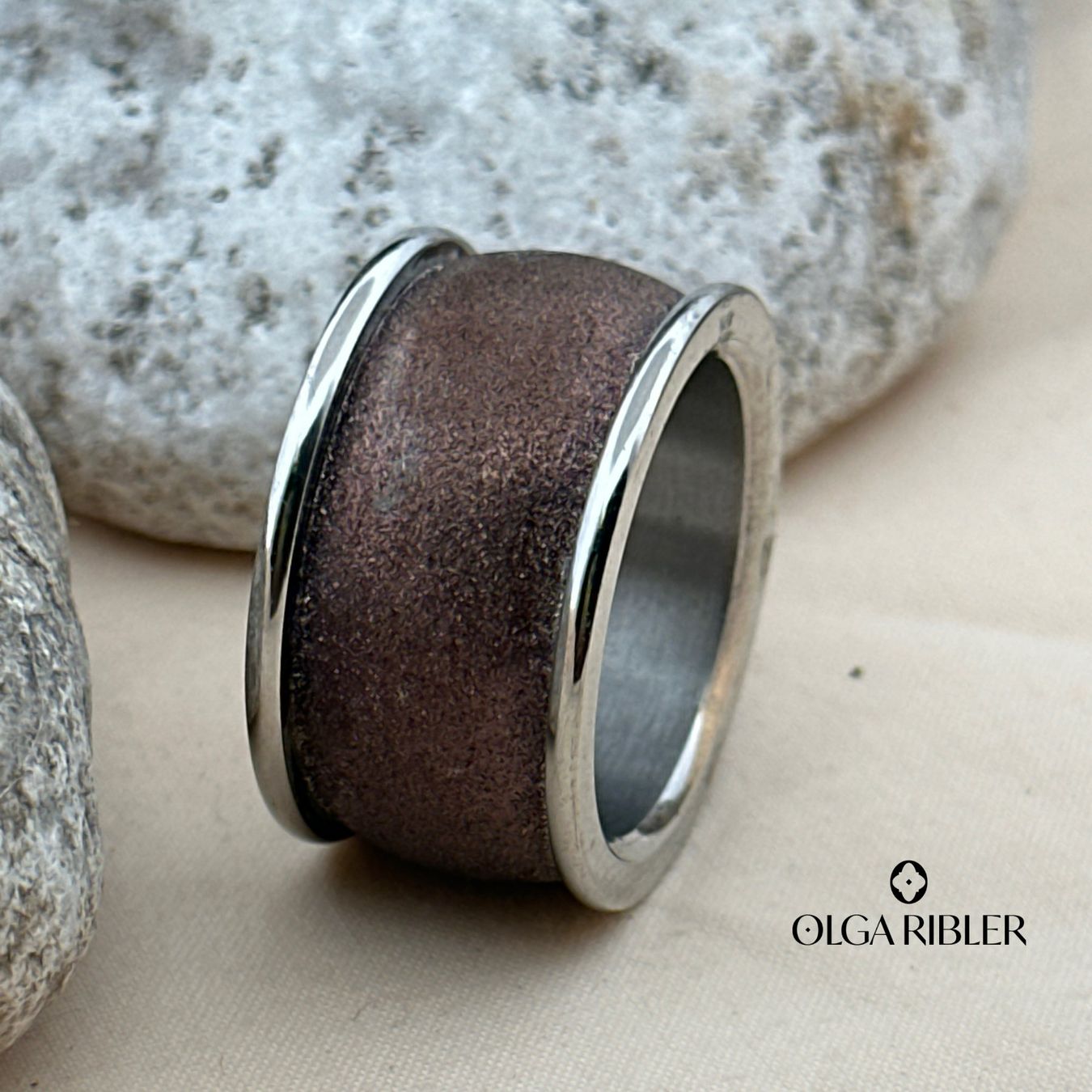 Olga Ribler Bagues: Edelstahl Statement  Ring in braun Grösse 60 – Neuf (Voir description) à Luzern par Schmuckoutlet 1