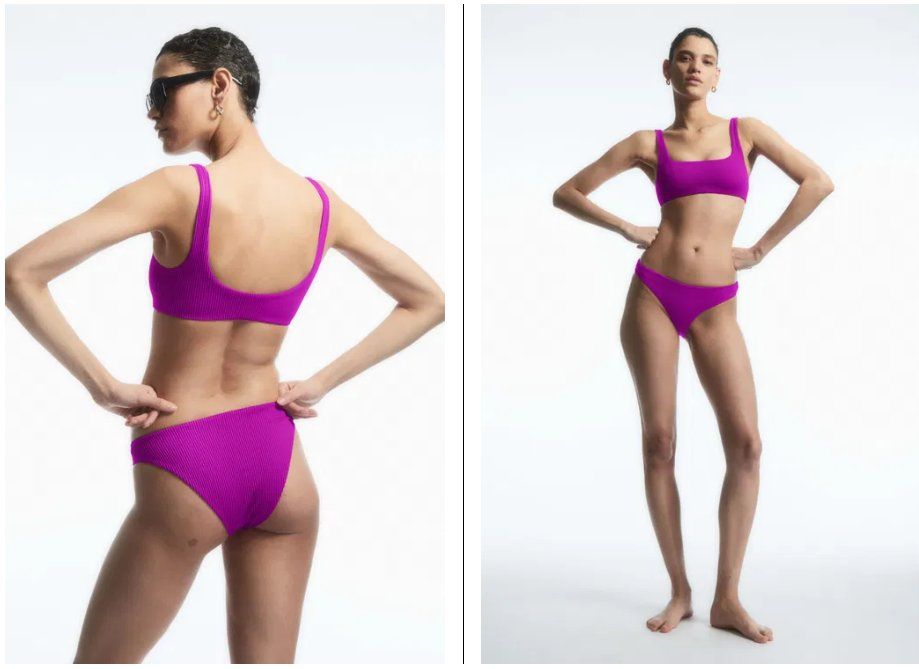 Cos Costumi da bagno & Bikini: Square-Neck Ribbed Bikini  - Neuf avec étiquette – Nuovo e nell'imballaggio originale da Genève venduto da luk_7x7s 1