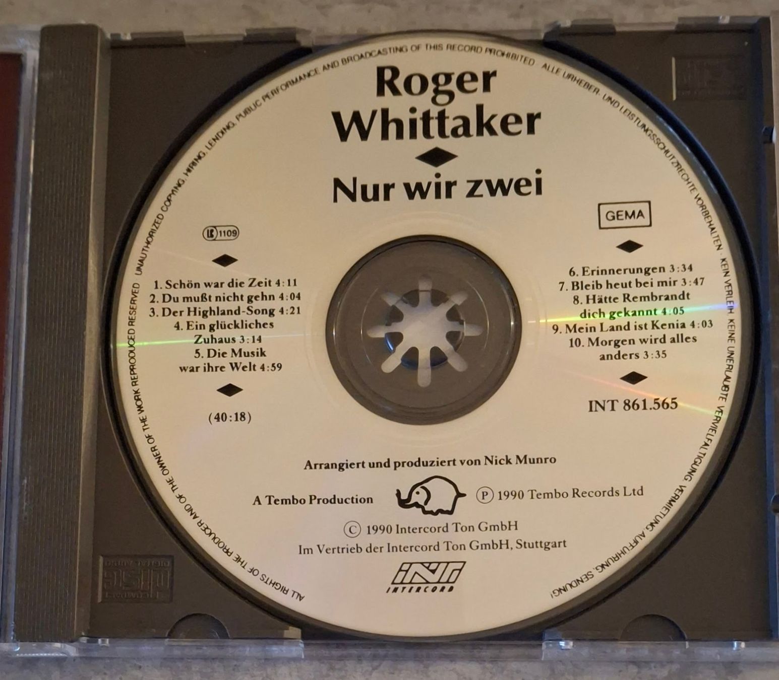 CDs: Roger Whittaker - Nur wir zwei – Gebraucht aus Reinach BL von Chela04 2
