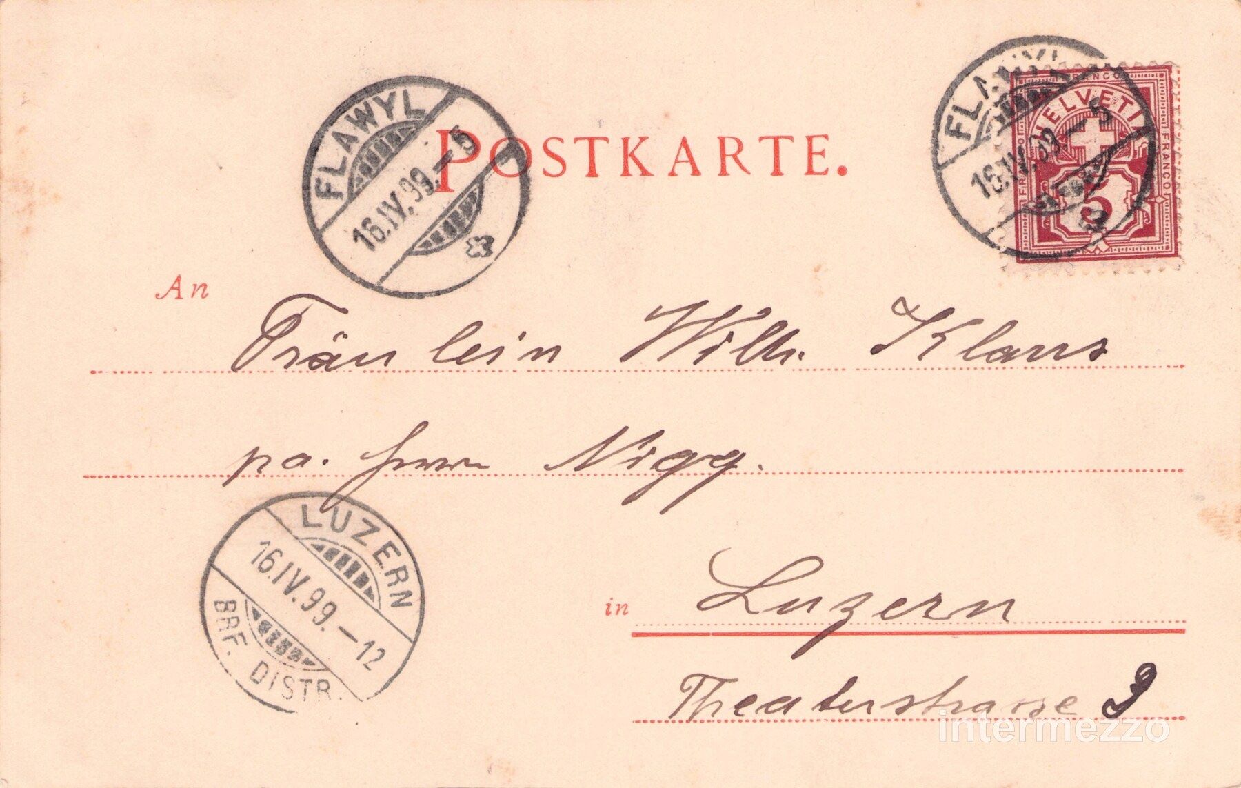 Ansichtskarten: Wolfertswil SG // 1899 Litho Dorf – Gebraucht aus Basel von intermezzo12 1