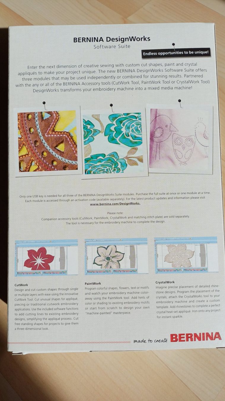 Bernina Nähmaschinen: Bernina CutWork, CrystalWork, Paintwork Tool plus DesignWork – Neu und originalverpackt aus Rafz von hofgut 7