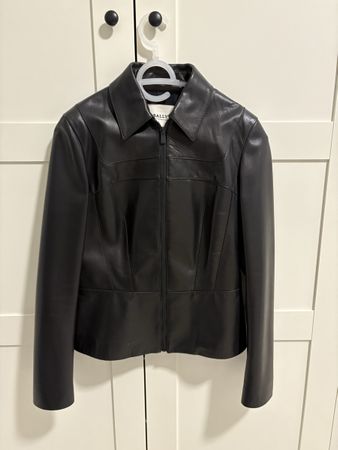 Giacca in pelle Bally nera, mai usata