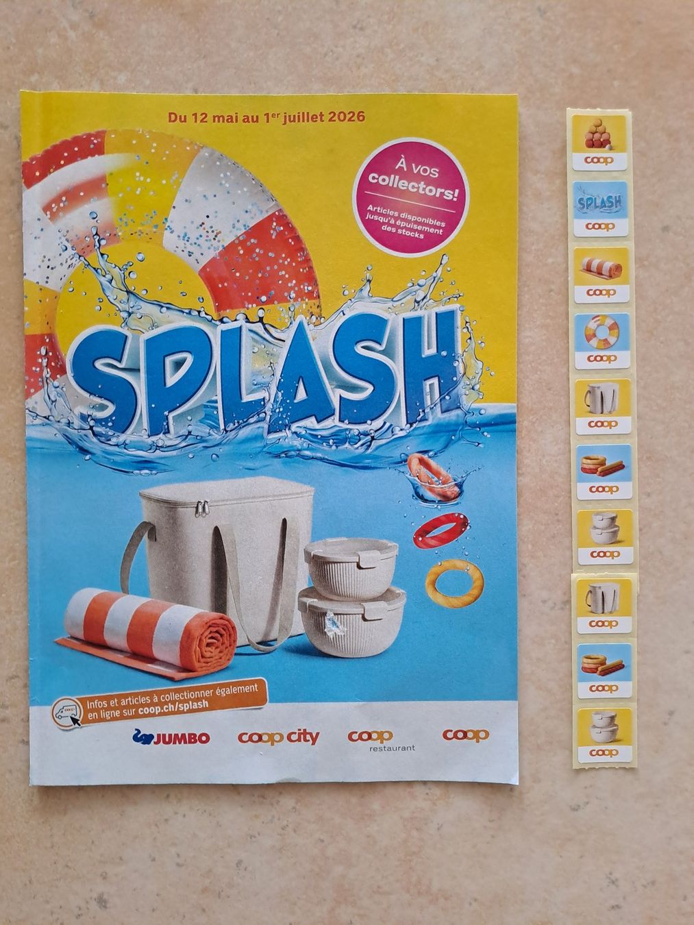 Autobahnvignetten: 10 vignettes Coop Splash été 2026 – Neu und originalverpackt aus Denens von Chanchantevend