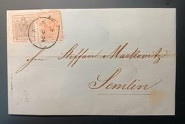 ALT-ÖSTERREICH FALTBRIEF, WIEN - SEMLIN ( Serbien ) ca. 1864