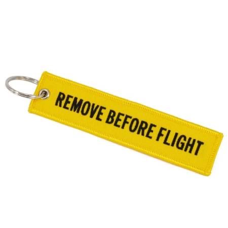 Schlüsselanhänger & - bänder: Schlüsselanhänger REMOVE BEFORE FLIGHT gelb – Neu und originalverpackt aus Bern von aeroshop.ch