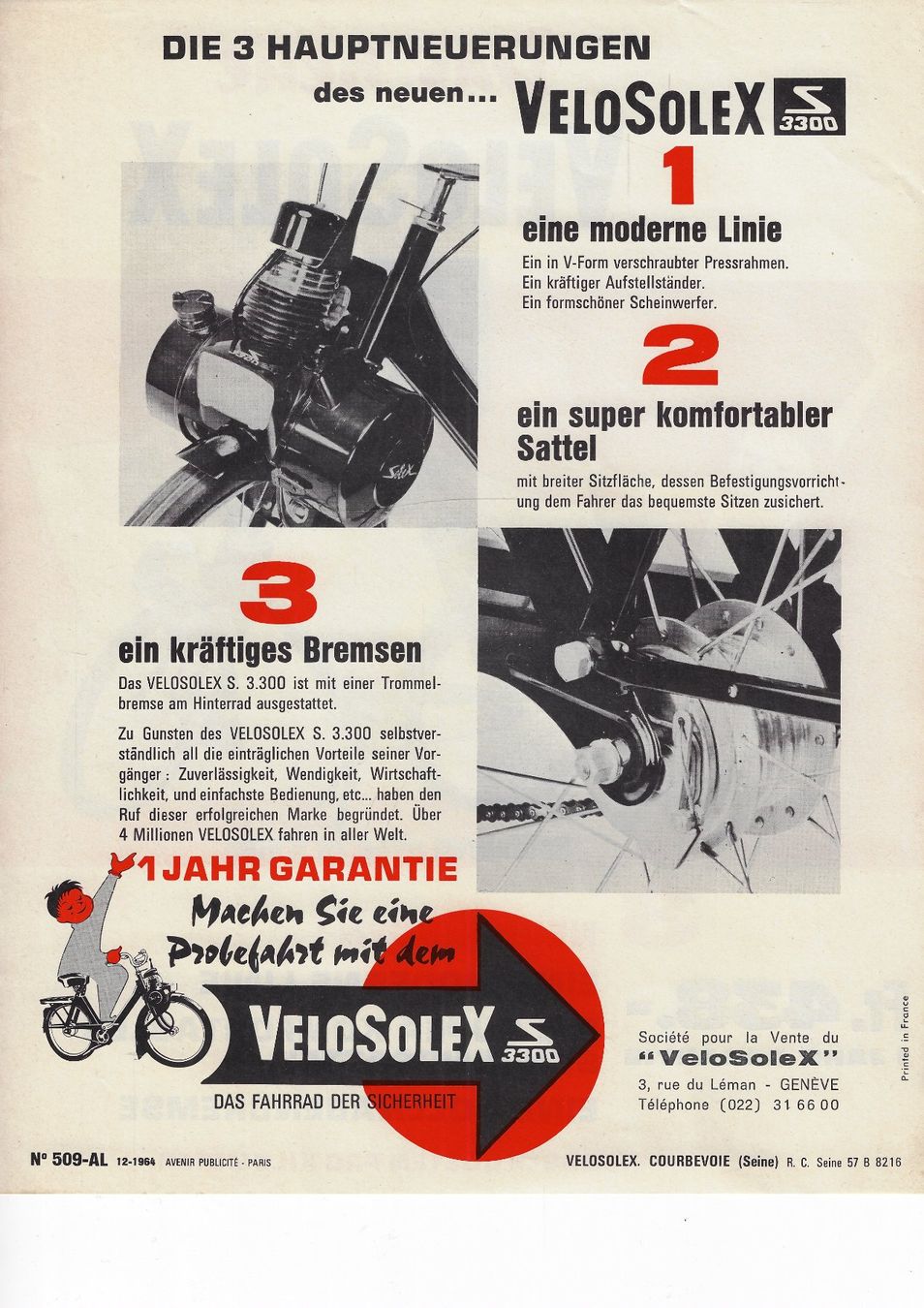Prospekte & Literatur: Das neue Velosolex S 3300 – Gebraucht aus Balsthal von  1