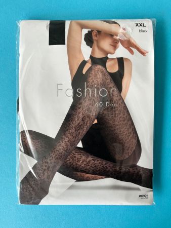 Strumpfhose Fashion Migros, Gr. XXL  feines Leopardenmuster