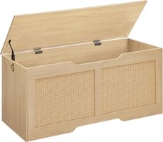 Schuhbank mit Stauraum Rattan Sitzbank 110cm Natur