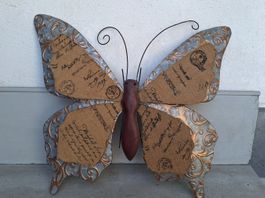 2 Wand-Schmetterling ,Metall 62cm x70cm und 45 x 45