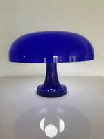 Blaue Pilzlampe, Tischlampe, 70er Jahre Design