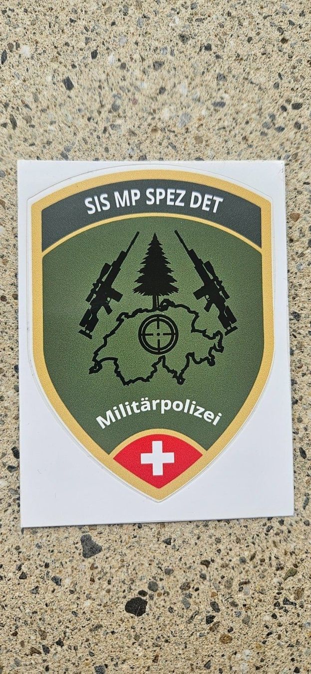 Schweizer Armee Placchette & Badge: *** Aufkleber SIS MP Spez Det *** – Nuovo e nell'imballaggio originale da Riedholz venduto da fr_sIruP