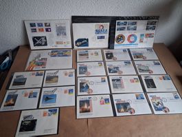 21 FDC/ETBriefe Space Shuttle /Apollo .70-80iger Jahre
