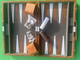 Backgammon, klassisch, hochqual.Kunstleder, 49x39cm
