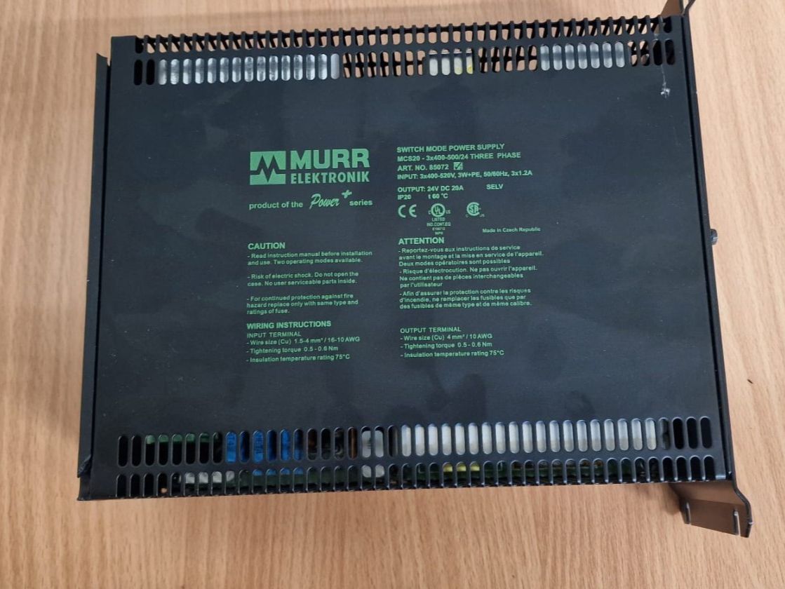 Componenti elettronici: Murrelektronik MCS20 24VDC / 20A Schaltnetzteil, 3 Phasen – Usato da Chur venduto da P0WER 2