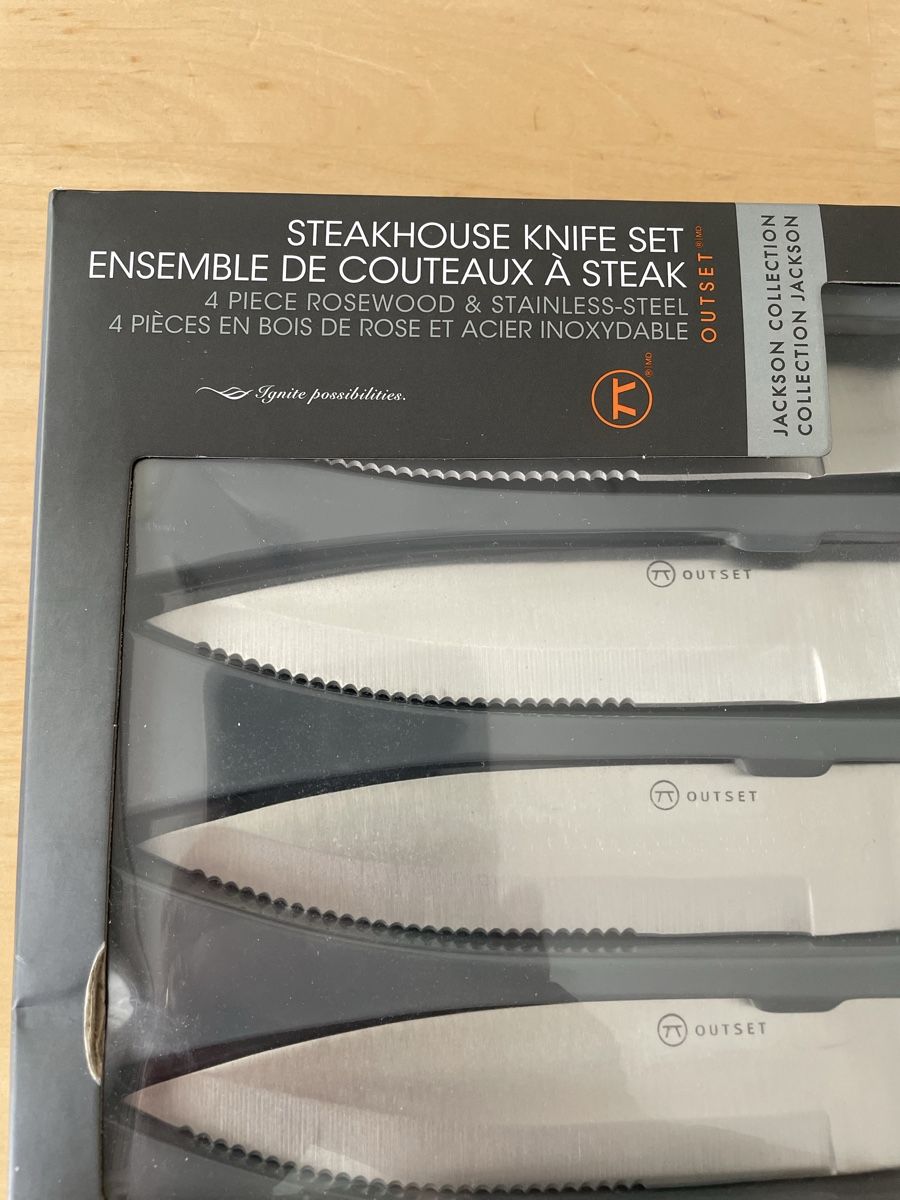 Coltelli: 4  neue USA Steakmesser – Nuovo e nell'imballaggio originale da Zürich venduto da Sunsport 1