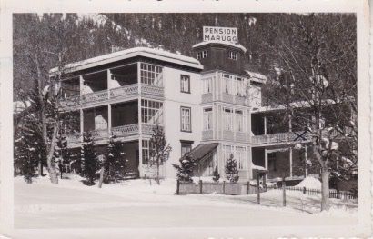 Ansichtskarten: Davos-Platz (Grb.) Pension Marugg. – Gebraucht aus Schlieren von Rapaelli