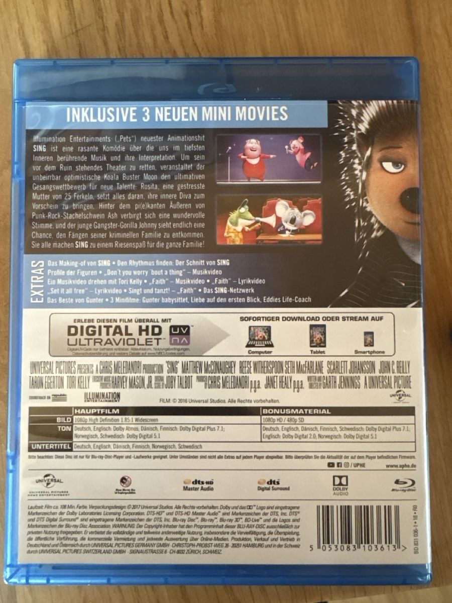 Tutti i DVDs: Sing - Deine Stimme, dein Traum - Blu-ray  – Usato da Meiringen venduto da sam_m589 1