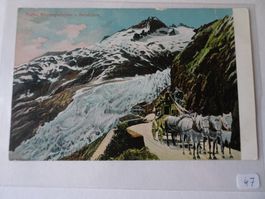 Alte Ansichtskarte Rhonegletscher u. Belvedere Schweiz