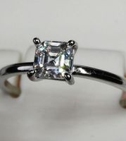 Bague argent diamant de moissanite de 0,35 ct certifié GRA