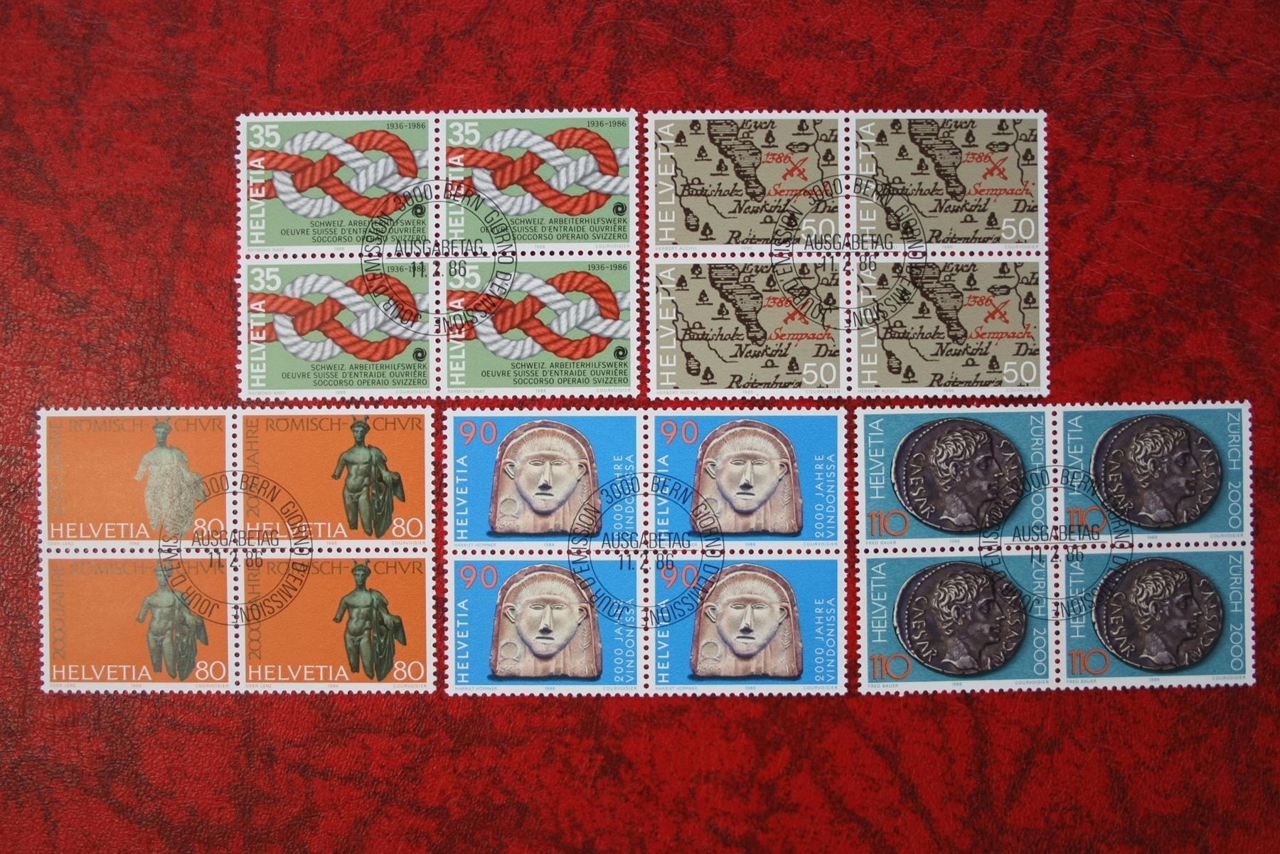 Tutti i francobolli: 1986: 720-724 Et. mit Gummi – Nuovo (secondo la descrizione) da Deitingen venduto da Lglobi