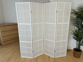 2 Stück Paravent Raumteiler je 4-teilig aus Holz