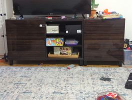 Lowboard dunkelbraun Holzoptik 180cm Breite gebraucht