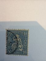 Briefmarke Helvetia 10 Rappen 1901-1907 blaugrau 10 R.