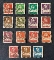 3-28-4 Timbres Helvetia oblitérés. Buste de Tell.1914 à 1930