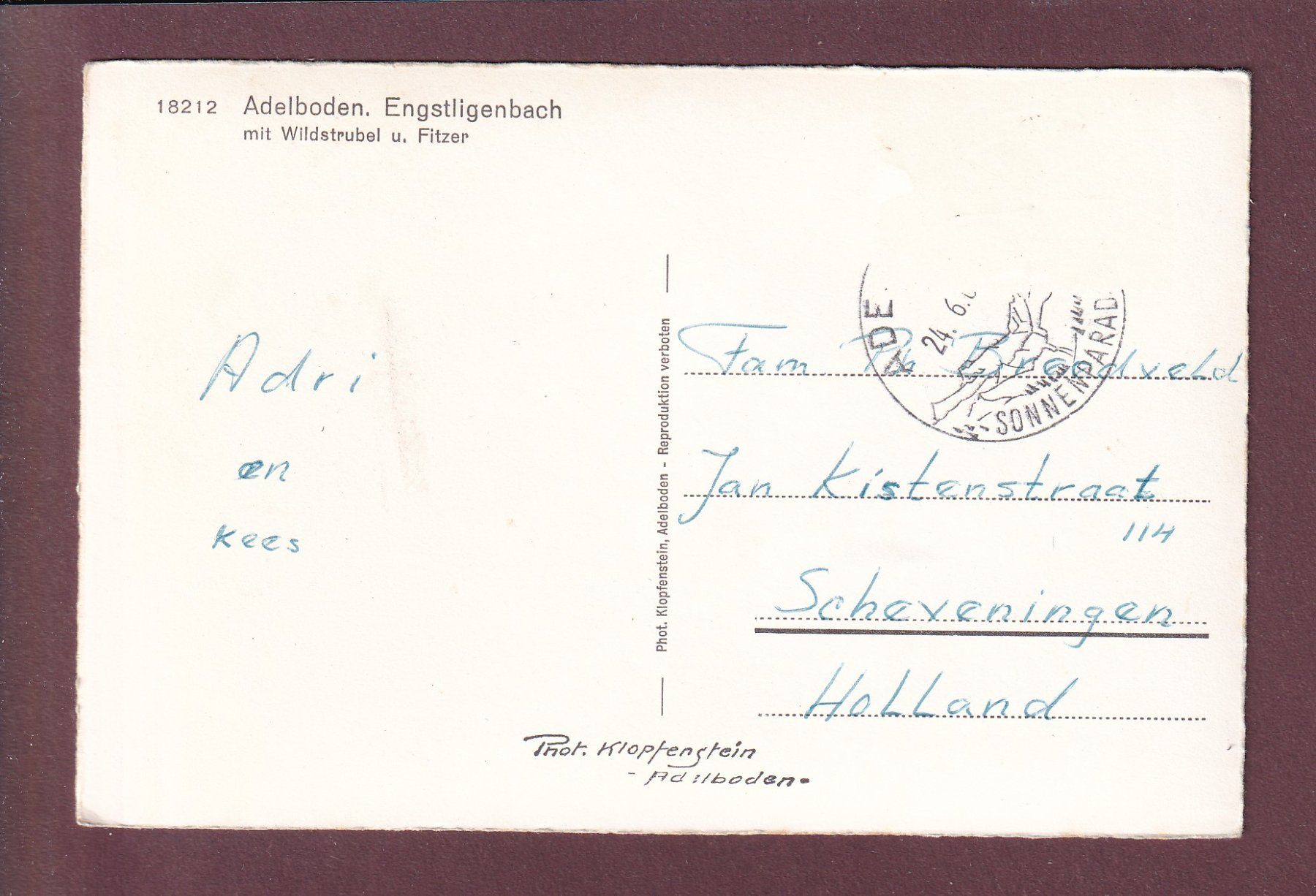 Cartoline postali: ADELBODEN - Engstligenbach – Usato da Pully venduto da nicecards 1