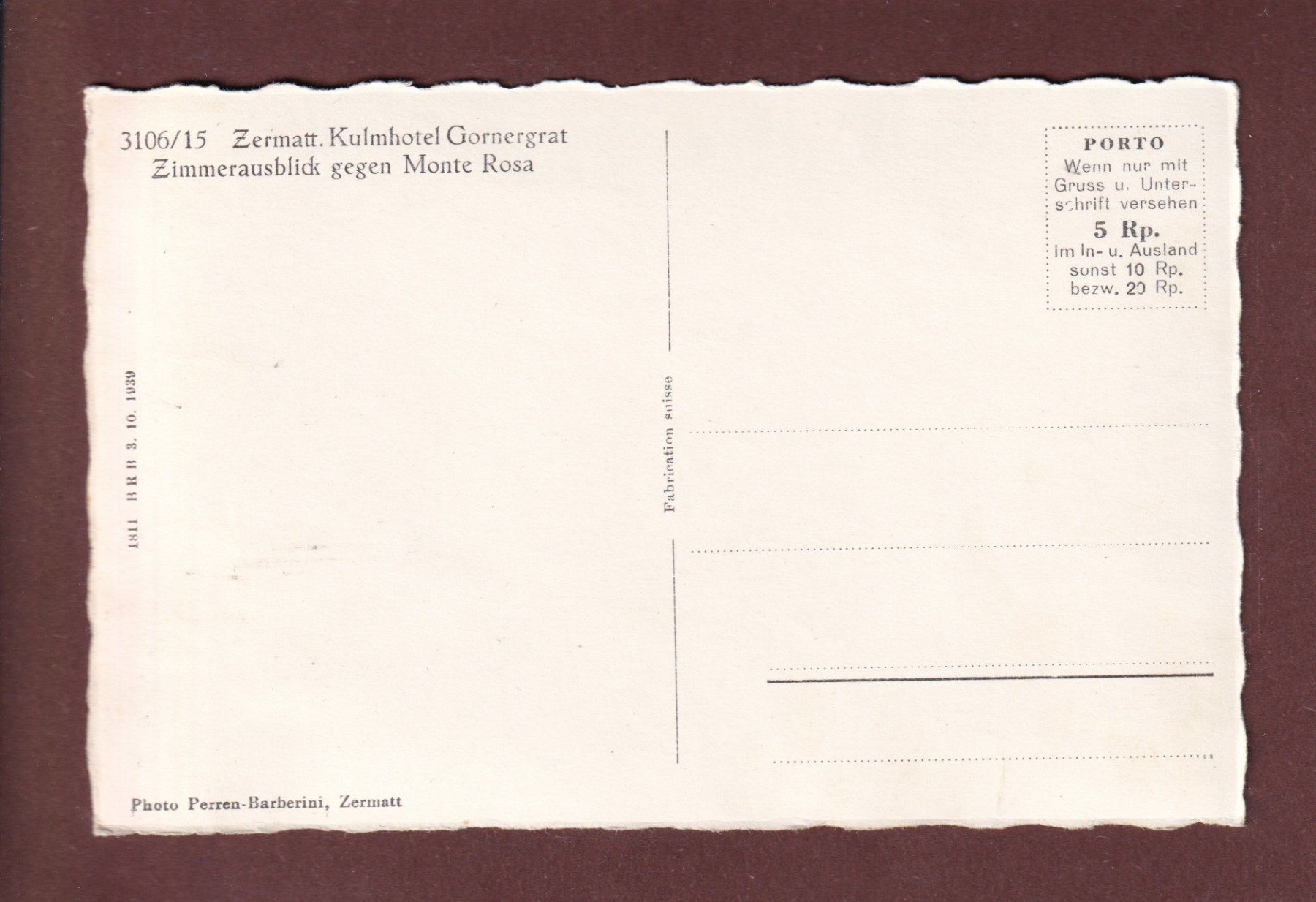 Cartoline postali: GORNERGRAT - Hotel - Monte Rosa – Usato da Pully venduto da nicecards-shop 1